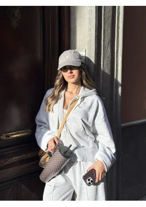 Bane - Rozpinana bluza oversize z kapturem Light Melange