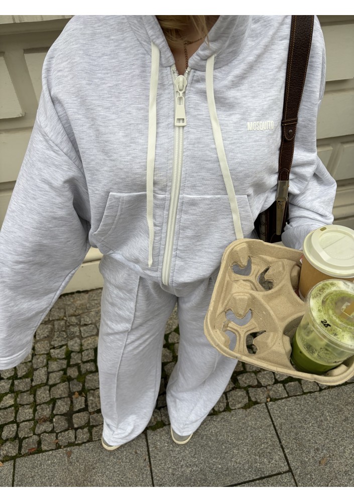 Bane - Light melange oversize zipped hoodie