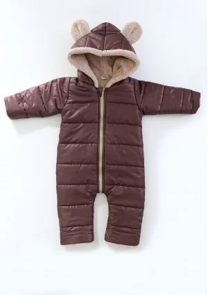 Black winter onesie with teddy ears