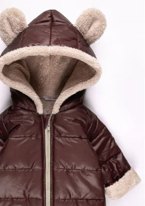 Black winter onesie with teddy ears