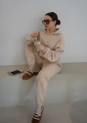 Icon - Bluza z kapturem i ściągaczem Sand Beige