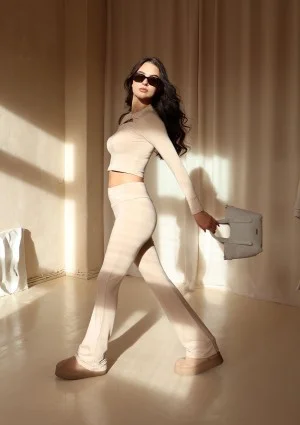 Savo - Beige rayon leggings