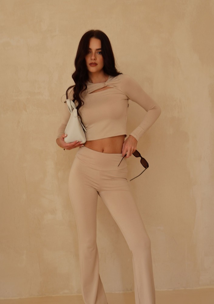 Elle - Beige draped top