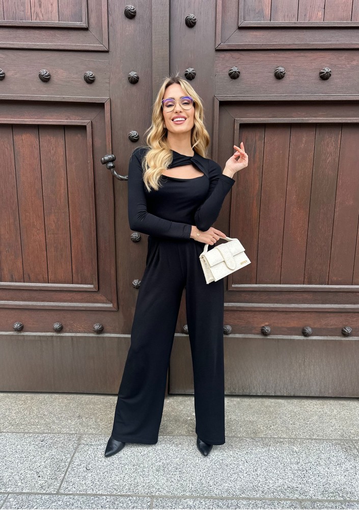 Elle - Black draped top