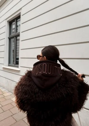 Mesh - Bluza kangurka oversize Dark Chocolate