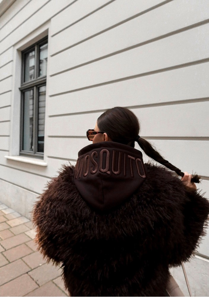 Mesh - Dark chocolate brown oversize hoodie