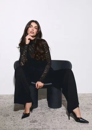 Softline - Black wide trousers