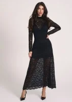 Claire - Black two-layers maxi dress