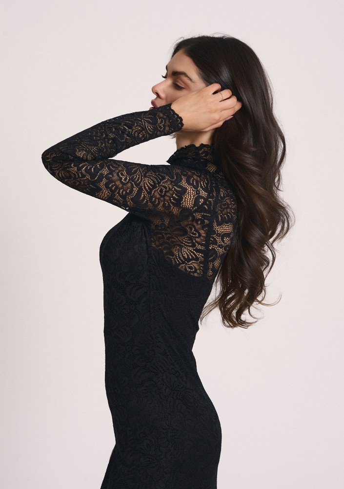 Claire - Black two-layers maxi dress