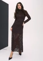 Claire - Brown two-layers maxi dress