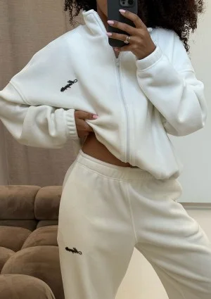 Glide - ecru microfleece pants