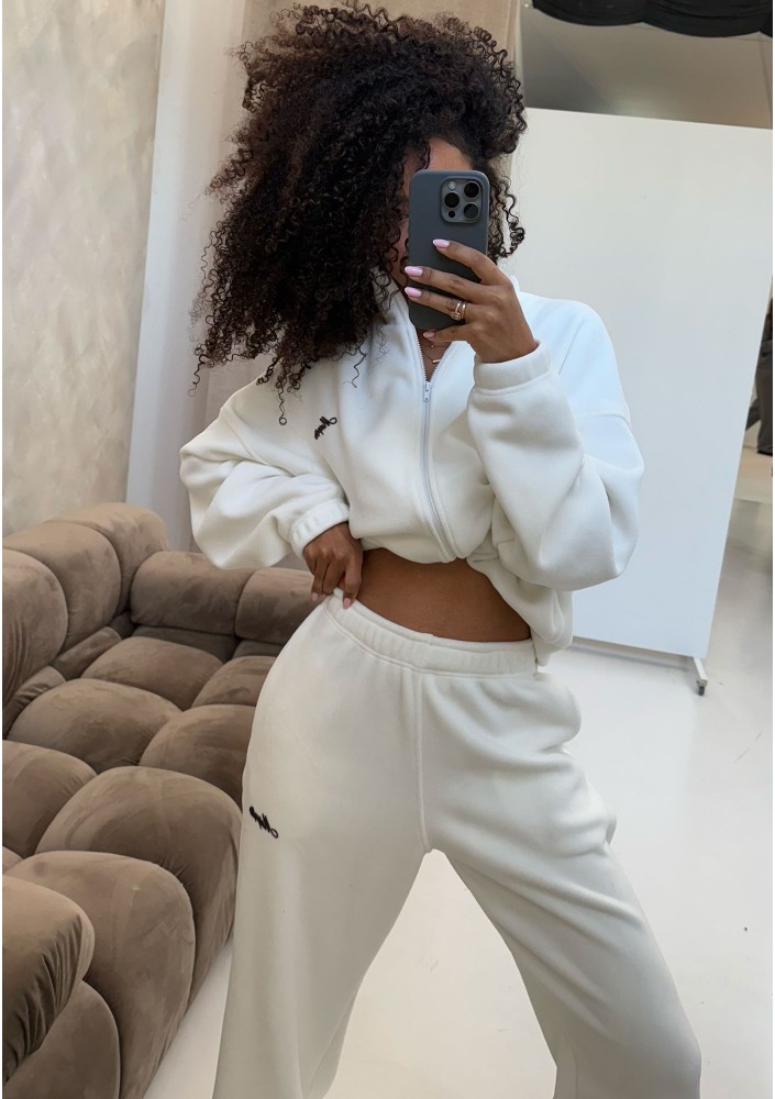 Glide - ecru microfleece pants