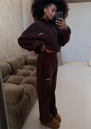 Glide - Bluza na zamek z miękkiego mikropolaru Brązowa