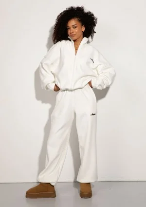 Glide - Zipped up ecru microfleece jumper