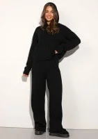 Barro - Black knitted in stripes pants