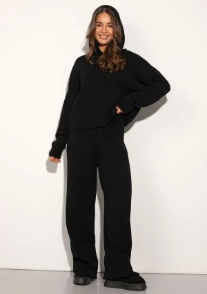 Barro - Black knitted in stripes pants