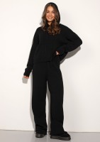 Barro - Black knitted in stripes hoodie