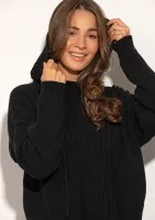 Barro - Black knitted in stripes hoodie