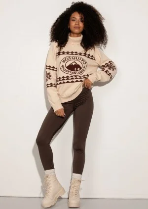 Lodge - Ecru sweater with a jacquard pattern "mountain"