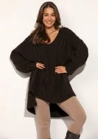 Lofty Long - Super oversized dark brown sweater