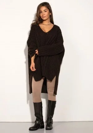 Lofty Long - Super oversized dark brown sweater
