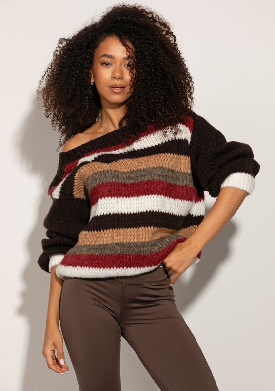 Snug Stripe - Cozy brown striped sweater