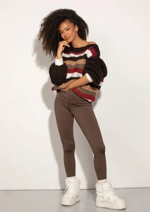 Snug Stripe - Cozy sweter w pasy Brązowy
