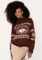 Lodge - Brown sweater with a jacquard pattern 