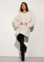 Boucle - Ecru boucle oversized sweater
