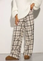 Cabin - Vanilla ink checked flannel pants
