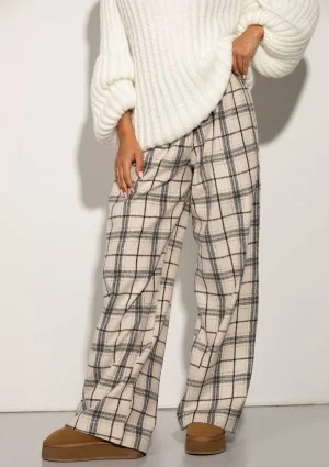 Cabin - Vanilla ink checked flannel pants