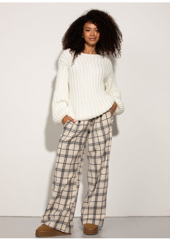 Cabin - Vanilla ink checked flannel pants