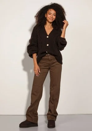 Aran - Brown fluffy cardigan