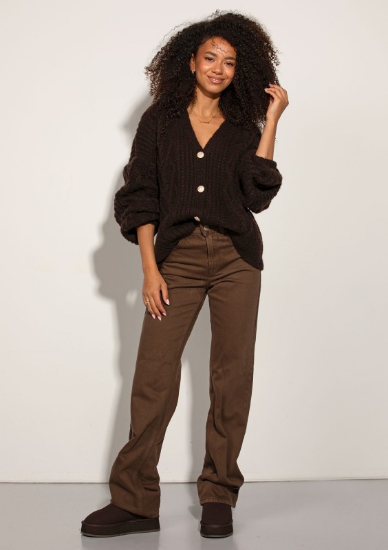 Aran - Brown fluffy cardigan