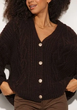 Aran - Brown fluffy cardigan