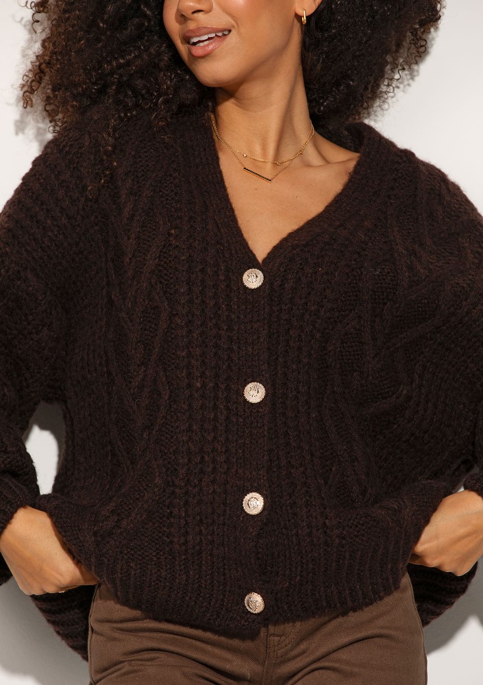 Aran - Brown fluffy cardigan