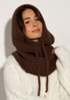Alpaca Hood - Brown soft balaclava