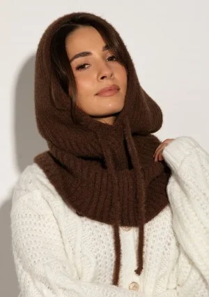 Alpaca Hood - Brown soft balaclava