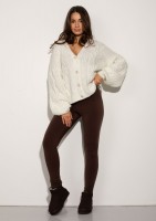 Aran - Ecru fluffy cardigan