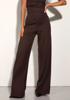 Luce - Brown jumpsuit with a halter neckline