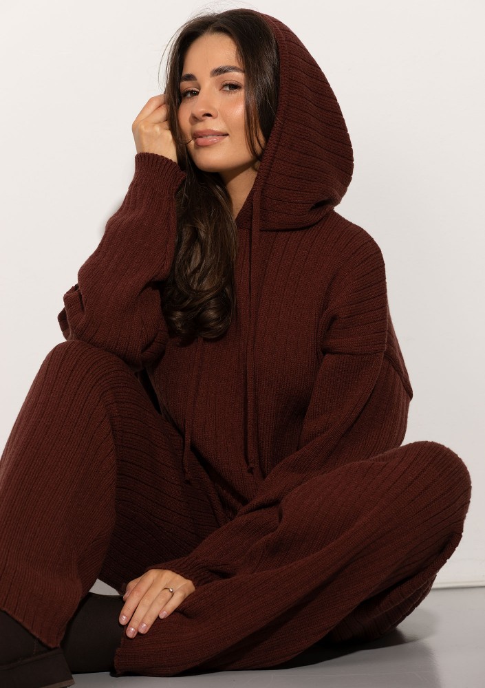 Barro - Brown knitted in stripes pants