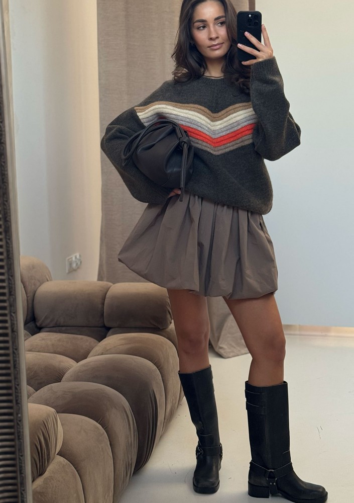 Floe - spódniczka bombka z popeliny bawełnianej Latte