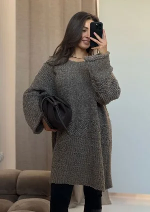 Boucle - Taupe boucle oversized sweater