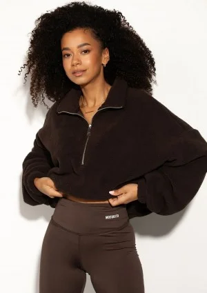 Sherpa - Zipped up brown fleece jumper