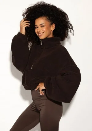 Sherpa - Zipped up brown fleece jumper