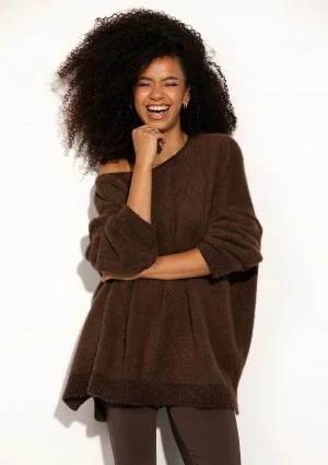 Soft Haze - Super soft oversized brown sweater