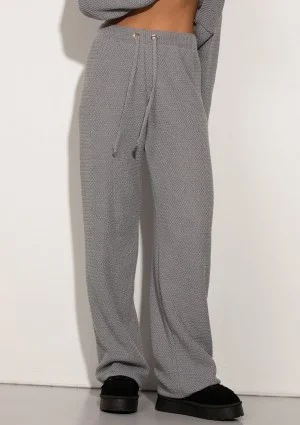 Misti - Melange grey waffle weaved pants