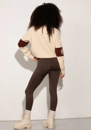 Lodge - Ecru sweater with a jacquard pattern "ski club"