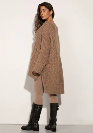Lofty Long - Super oversized latte beige sweater