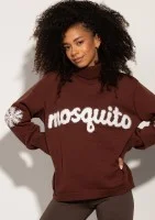 Flurry - Brown sweater with a fluffy logo and snowflakes